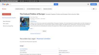 
                            13. The Cultural Politics of Europe: European Capitals of Culture and ...