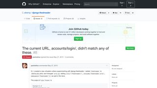 
                            3. The current URL, accounts/login/, didn't match any of these. · Issue #8 ...