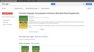 
                            6. The Daily Telegraph: Encyclopedia of Vitamins, Minerals& Herbal ...