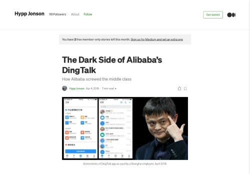 
                            8. The Dark Side of Alibaba's DingTalk – Hypp Johnstone – Medium