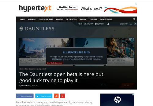 
                            12. The Dauntless open beta is here but good luck trying to play it - htxt ...