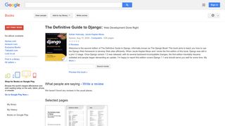 
                            8. The Definitive Guide to Django: Web Development Done Right