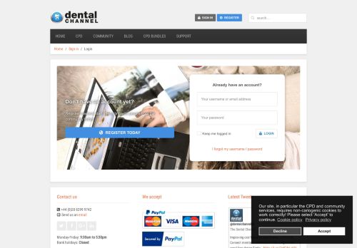 
                            6. The Dental Channel - Login to the site