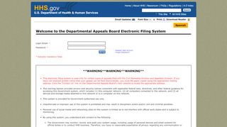 
                            13. the Departmental Appeals Board Electronic Filing System - DAB E-File