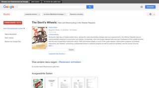 
                            12. The Devil's Wheels: Men and Motorcycling in the Weimar Republic - Google Books-Ergebnisseite