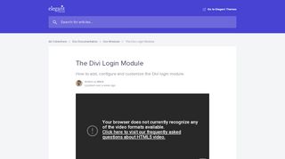 
                            9. The Divi Login Module | Elegant Themes Help Center