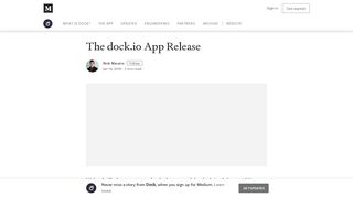 
                            3. The dock.io App Release – Dock – Medium