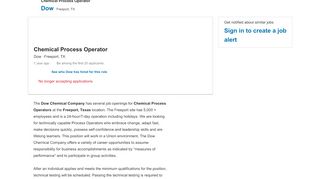 
                            8. The Dow Chemical Company hiring Chemical Process Operator in ...