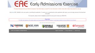 
                            11. The Early Admissions Exercise (EAE) for Academic Year 2019 Intake ...