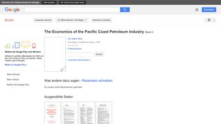 
                            10. The Economics of the Pacific Coast Petroleum Industry