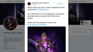 
                            5. The Elder Scrolls: Legends on Twitter: 