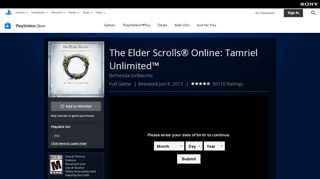 
                            8. The Elder Scrolls® Online: Tamriel Unlimited™ on ... - PlayStation Store