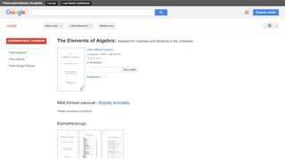 
                            6. The Elements of Algebra: Adapted for Teachers and Students in the ...