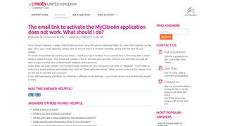 
                            8. The email link to activate the MyCitroën application ... - Customer Care