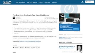 
                            13. The End of an Era: Cydia App Store Shut Down - The Mac Observer