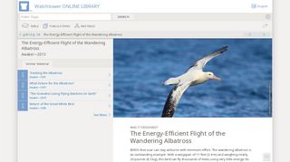 
                            11. The Energy-Efficient Flight of the Wandering Albatross — Watchtower ...
