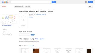 
                            10. The English Reports: King's Bench Division