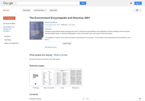 
                            7. The Environment Encyclopedia and Directory 2001