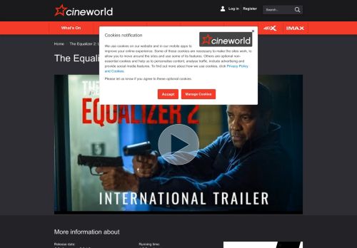 
                            8. The Equalizer 2: Unlimited Screening | Book tickets at Cineworld ...