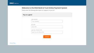 
                            6. the ESSA Bank & Trust Online Payment System - Log in - Guest