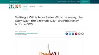 
                            9. the EzeeWill Way - an Initiative by NSDL e-GOV - PR Newswire