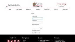 
                            11. The Factory Eatery & Spirits - Login