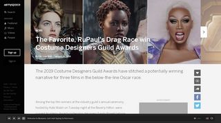 
                            4. The Favorite, RuPaul's Drag Race win Costume Designers Guild Awards
