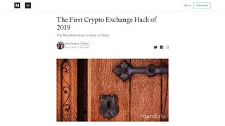 
                            4. The First Crypto Exchange Hack of 2019 – Mandala – ...