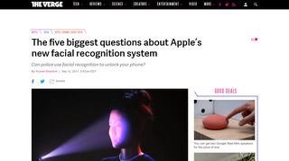 
                            11. The five biggest questions about Apple's new facial recognition system ...