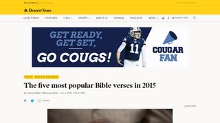 
                            12. The five most popular Bible verses in 2015 | Deseret News