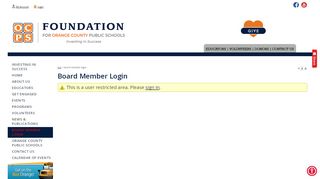 
                            11. The Foundation for OCPS - Board Member Login