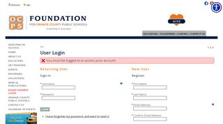 
                            10. The Foundation for OCPS - User Login