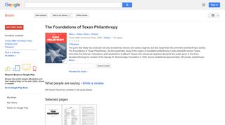 
                            12. The Foundations of Texan Philanthropy