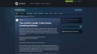 
                            8. The Foxfire Candle Trade (Gone Gambling Edition) :: Sunless Sea ...