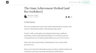 
                            6. The Giant Achievement Method [and free worksheet] – Robin Sharma ...
