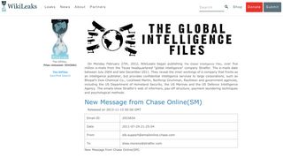 
                            9. The Global Intelligence Files - New Message from Chase Online(SM)