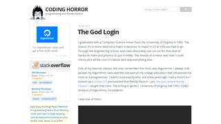 
                            9. The God Login - Coding Horror
