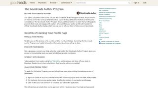 
                            13. The Goodreads Author Program