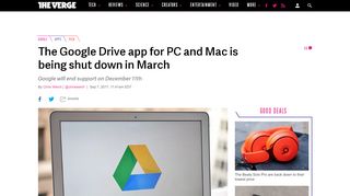 
                            12. The Google Drive app for PC and Mac is being shut down in March ...