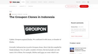 
                            8. The Groupon Clones in Indonesia - Tech in Asia