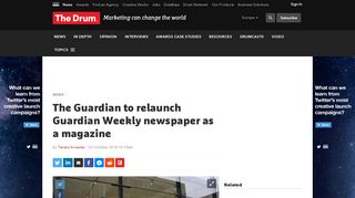 
                            13. The Guardian to relaunch Guardian Weekly newspaper as a ...