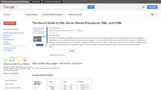 
                            9. The Guru's Guide to SQL Server Stored Procedures, XML, and HTML