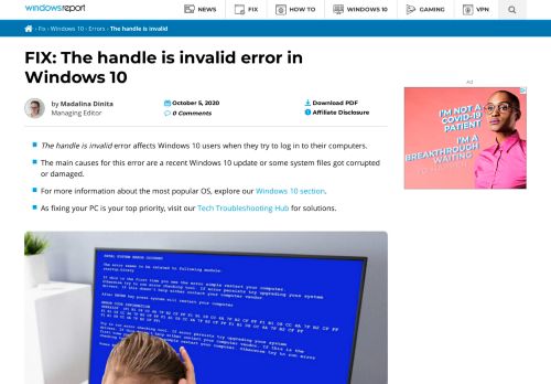 
                            4. The handle is invalid: Here's how to fix this error - Windows Report
