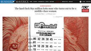 
                            11. The hard-luck R91 million lotto man who turns out to be...