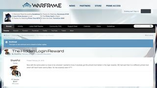 
                            1. The Hidden Login Reward - General Discussion - Warframe Forums