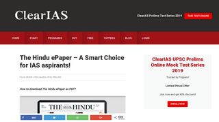 
                            6. The Hindu ePaper - A Smart Choice for IAS aspirants! - Clear IAS