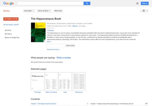 
                            9. The Hippocampus Book - Google Books Result