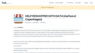 
                            10. The Hub | HELP RESHOPPER WITH DATA (Aarhus or Copenhagen)