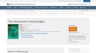 
                            11. The Humanistic Psychologist - American Psychological Association