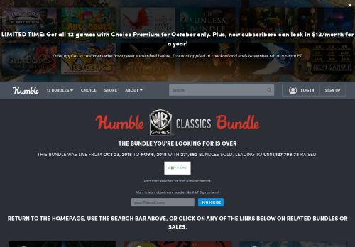 
                            13. The Humble WB Games™ Classics Bundle